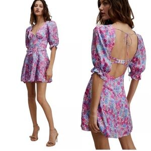 For Love and Lemons Corset Floral Angie Mini Dress